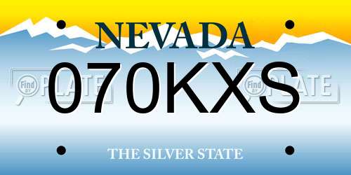 070KXS Nevada License Plate