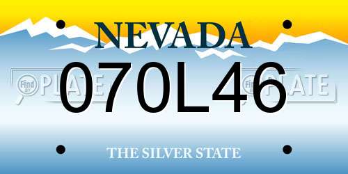 070L46 Nevada License Plate