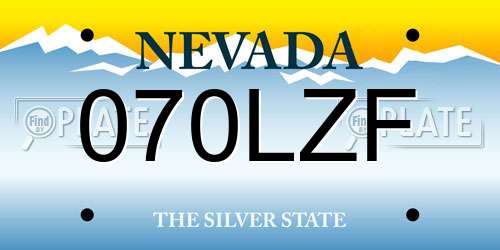 070LZF Nevada License Plate