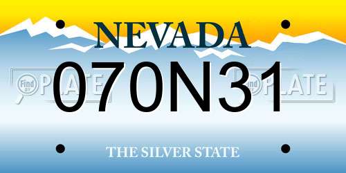 070N31 Nevada License Plate