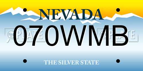 070WMB Nevada License Plate