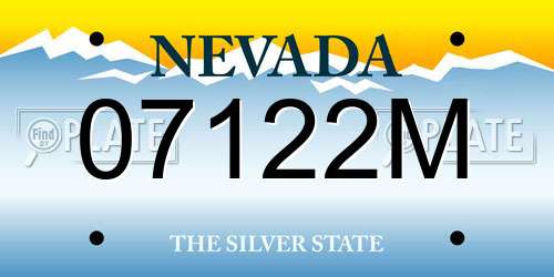 07122M Nevada License Plate