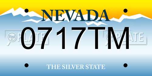 0717TM Nevada License Plate