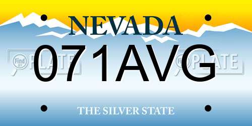 071AVG Nevada License Plate