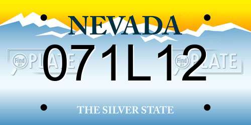 071L12 Nevada License Plate