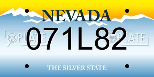071L82 Nevada License Plate