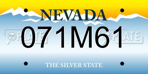 071M61 Nevada License Plate