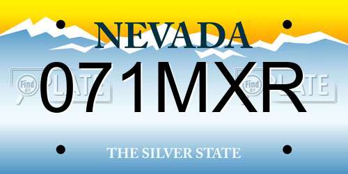 071MXR Nevada License Plate
