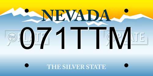 071TTM Nevada License Plate