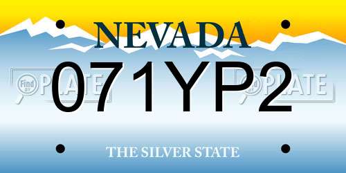 071YP2 Nevada License Plate