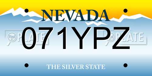 071YPZ Nevada License Plate