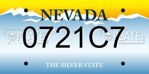 0721C7 Nevada License Plate