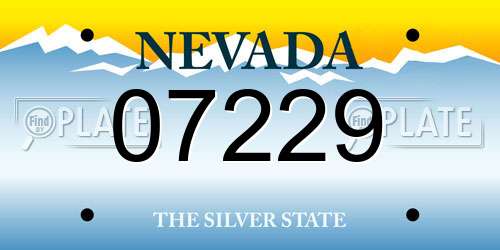 07229 Nevada License Plate