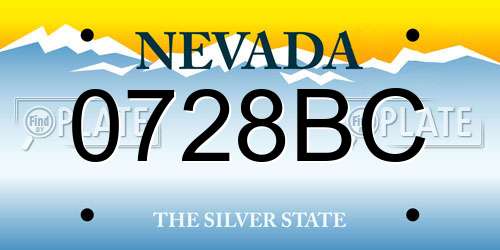 0728BC Nevada License Plate