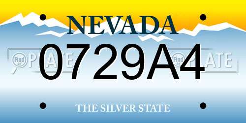 0729A4 Nevada License Plate