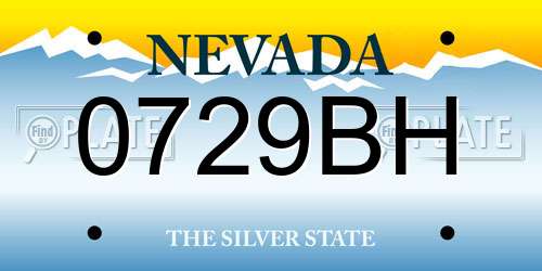 0729BH Nevada License Plate