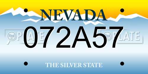 072A57 Nevada License Plate