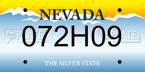 072H09 Nevada License Plate