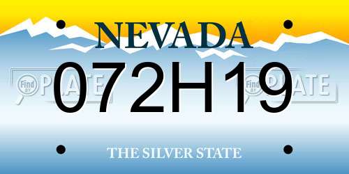 072H19 Nevada License Plate