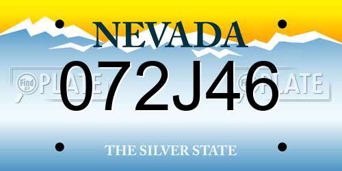 072J46 Nevada License Plate