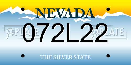 072L22 Nevada License Plate