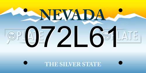 072L61 Nevada License Plate