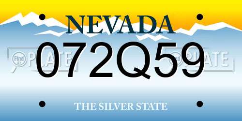 072Q59 Nevada License Plate