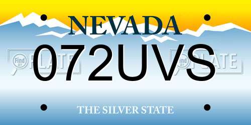 072UVS Nevada License Plate