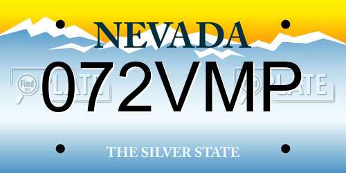 072VMP Nevada License Plate