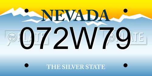 072W79 Nevada License Plate
