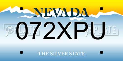 072XPU Nevada License Plate