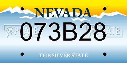 073B28 Nevada License Plate
