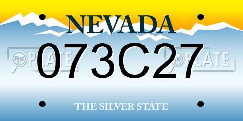 073C27 Nevada License Plate
