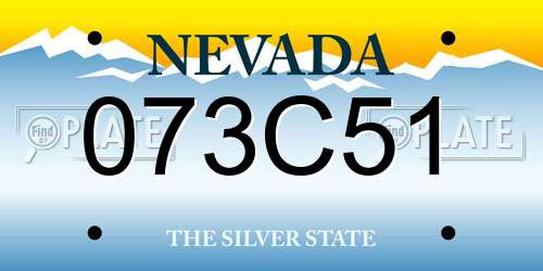 073C51 Nevada License Plate