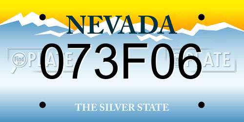 073F06 Nevada License Plate