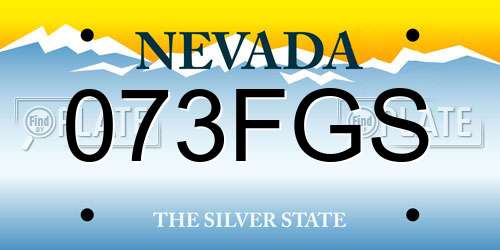 073FGS Nevada License Plate