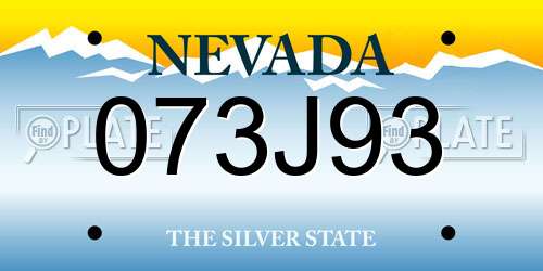 073J93 Nevada License Plate