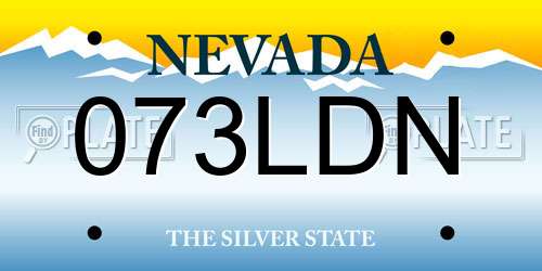 073LDN Nevada License Plate