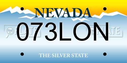 073LON Nevada License Plate