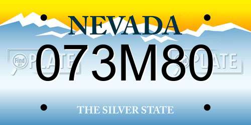 073M80 Nevada License Plate