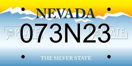 073N23 Nevada License Plate