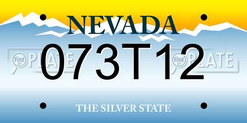 073T12 Nevada License Plate