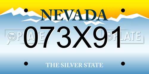 073X91 Nevada License Plate