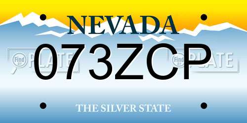 073ZCP Nevada License Plate