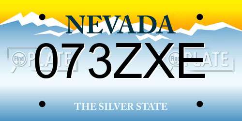 073ZXE Nevada License Plate