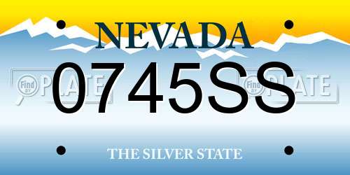 0745SS Nevada License Plate