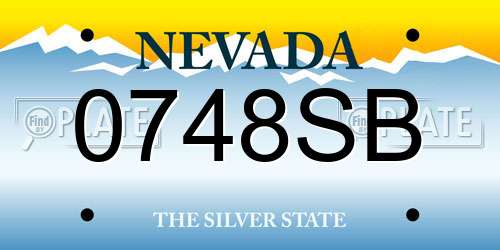 0748SB Nevada License Plate