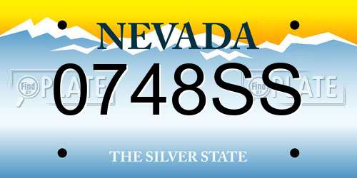 0748SS Nevada License Plate
