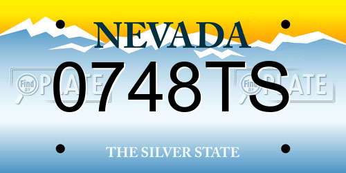 0748TS Nevada License Plate
