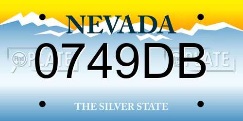 0749DB Nevada License Plate